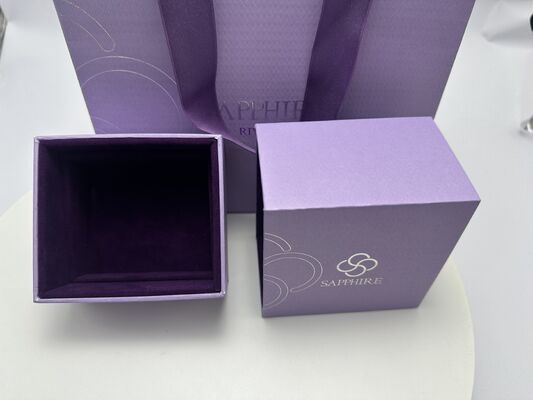 Bon prix Boîte de papier de bijoux avec papier d'art en carton gris et douce doublure en velours revêtue d'un dessin de style tiroir pour le stockage et le cadeau de bijoux en ligne