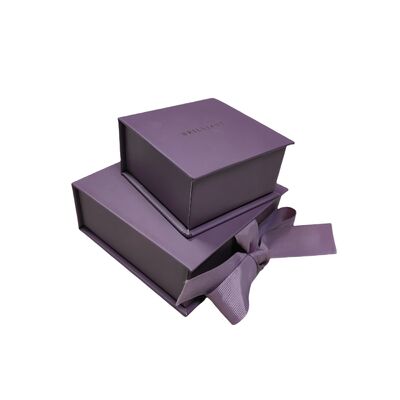 Bon prix Boîte de papier de bijoux en carton laminé mat avec impression en papier peint sur mesure, impression en couleur, relief et doublure en éponge de flanelle en ligne