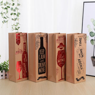 Bon prix Sacs en papier imprimés par coutume de sac de cadeau de bouteille de vin pour des mariages d'anniversaire en ligne