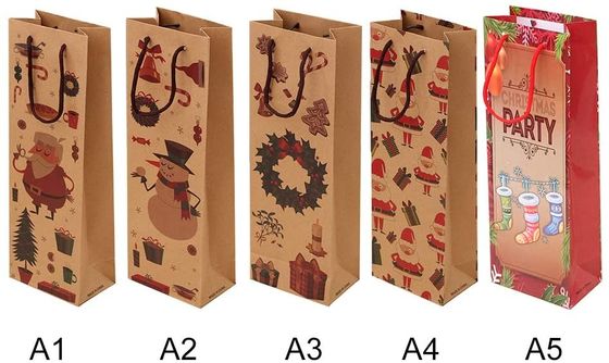 Bon prix L'emballage réutilisable de papier d'emballage met en sac des sacs à main de cadeau de Noël avec la poignée en ligne