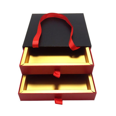 Bon prix Emballage de papier de fantaisie rigide de cadeau de boîte en carton de caisses d'emballage de cadeau avec des poignées en ligne