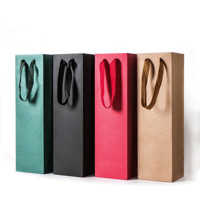 Bon prix Le cadeau personnalisé de bouteille imprimé par sacs de Papier d'emballage portent l'empaquetage favorable à l'environnement en ligne
