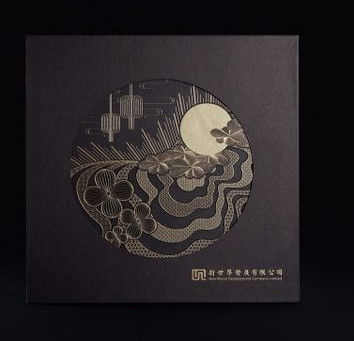 Bon prix Couvercle de logo de boîtes et boîte basse de estampillage chauds noirs de empaquetage imprimés par Mooncake en ligne