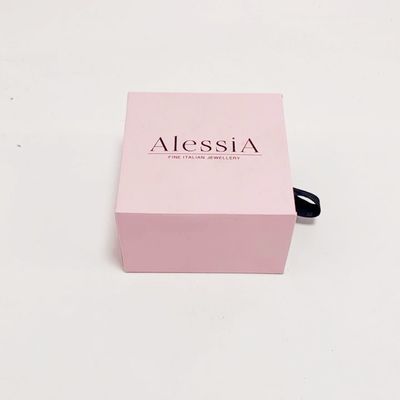 Bon prix La boucle d'oreille rose de Papier d'emballage de boîte de papier de bijoux de couleur enferme dans une boîte le petit boîte-cadeau de collier en ligne