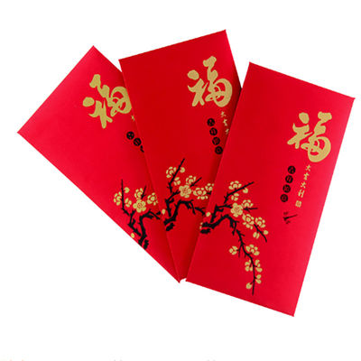 Bon prix nouvel estampillage chaud rouge de carte rouge d'enveloppe d'ANG Bao de l'année 150gsm pour le Chinois en ligne