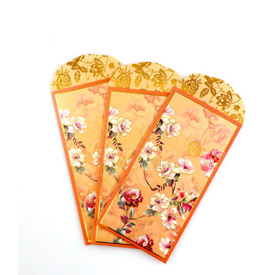 Bon prix le cadeau de l'argent 150gsm enveloppe ANG de papier de fantaisie jaune Bao de tirage en couleurs enveloppent en ligne